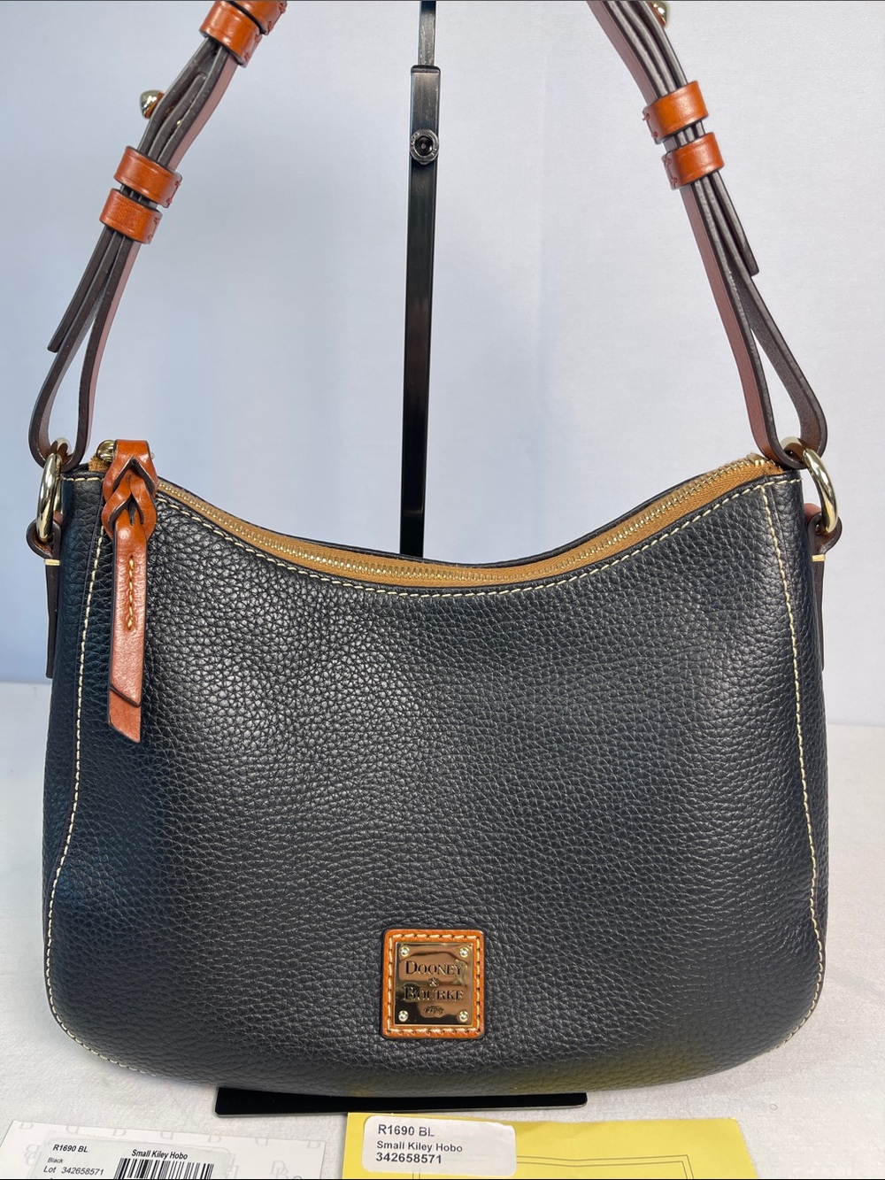 Dooney & Bourke Small Kiley Hobo Black Pebbled Leather NWT R1690